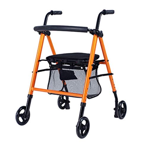 Standard Walker Älterer zusammenklappbarer Einkaufswagen, vierrädriger Trolley, Einkaufswagen, höhenverstellbarer Walker, Geschenk Comfortable anniversary