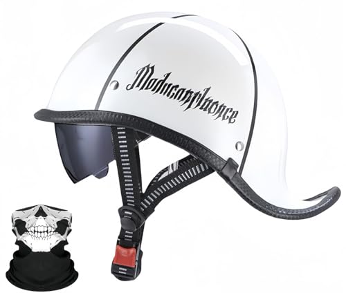 Motorrad-Halbhelm-Kappe, Motorrad-Roller, Moped, Offene Helme, Herren Und Damen, Moped-Helm, Motorrad, ECE-Zugelassener Vintage-Helm L,XL59-60CM