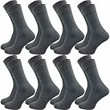 GAWILO Herren Socken aus 100% Baumwolle (8er-Pack) ohne drückende Naht - Komfortbund (43-46, anthrazit)