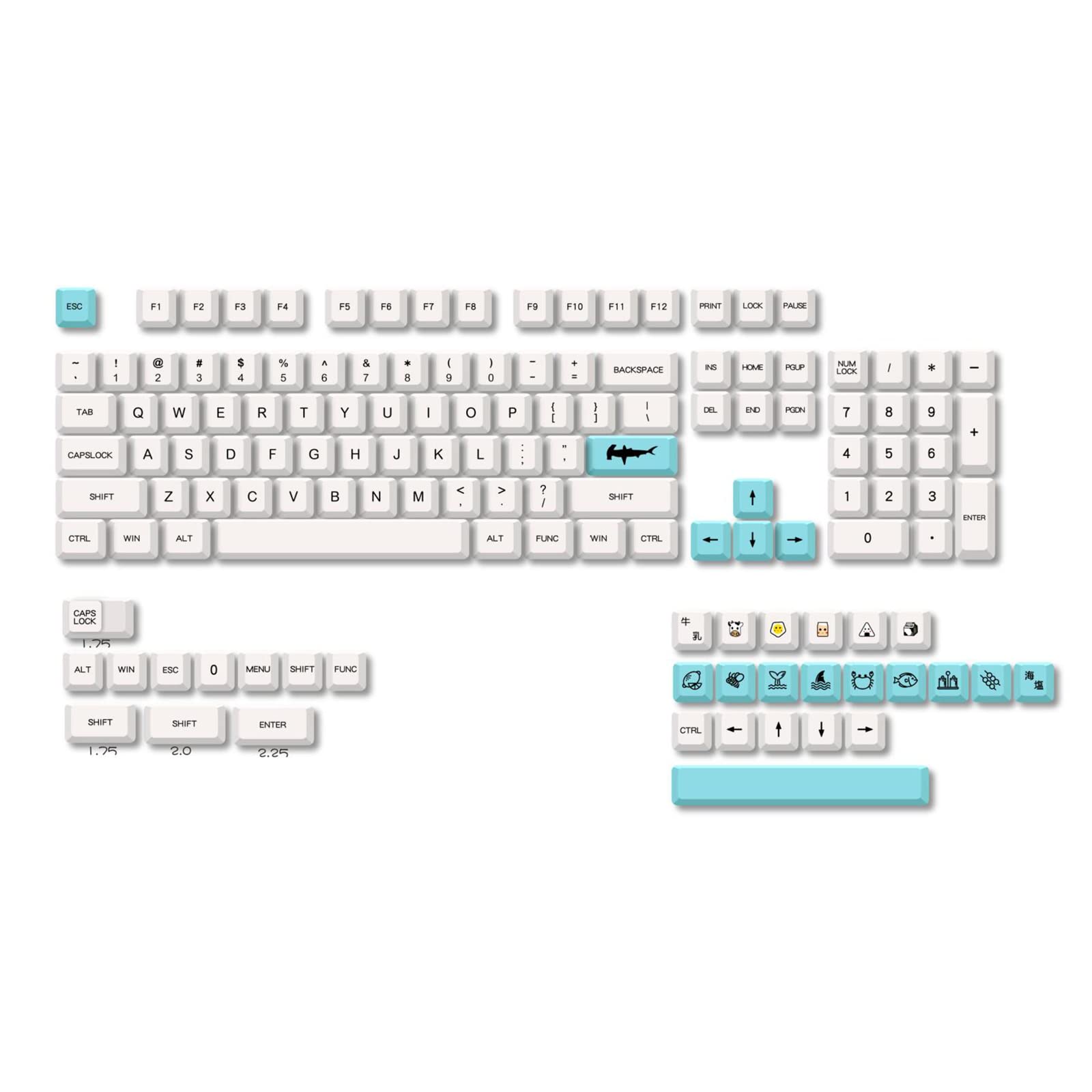 135 For Key Cap Dye Subbed Keycap For Key Cover For Mechanical Keyboard G