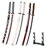 kljhld Bambus Anime Schwert Cosplay Schwert, Roronoa Zoro Katana Schwert dreiteiliges Set, Shusui Katana&Wado Ichimonji Katana&Sandai Kitetsu Katana 103cm/40 Zoll