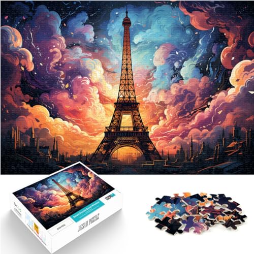 Puzzles für den farbenfrohen Eiffelturm, 1000 Teile, für Erwachsene, Geschenke für Erwachsene, anspruchsvolles, unterhaltsames Familienspiel, 1000 Teile (50 x 75 cm)