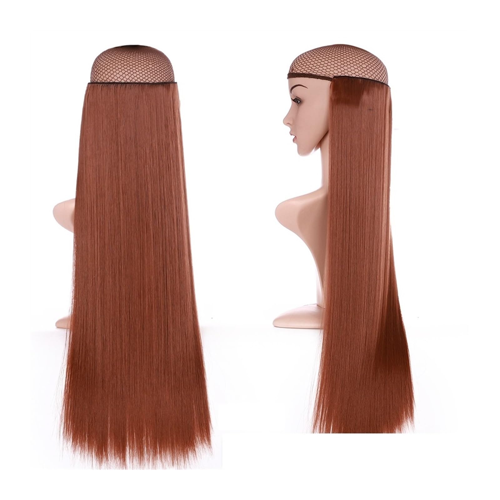 Clip-in-Haarverlängerungen Synthetische Haarverlängerung, 66 cm, hellblond, Clip-in-Haarverlängerung, langes, glattes, natürliches Ombre-Blond-Haarteil for Frauen Clip-in-Haarverlängerungen aus Echtha