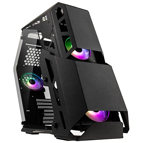 KOLINK Chungus Shredded PC Gehäuse Big Tower ATX Gehäuse A RGB PC-Gehäuse, Tempered Glass Computergehäuse für PC, Gaming Tower, PC Hülle mit Lüfter, PC Gehäuse Durchsichtig