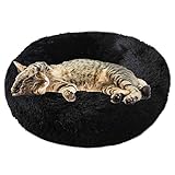 Rysmliuhan Shop hundebetten für mittlere Hunde hundebett Grosse Hunde Plüsch Hundebett Haustierbetten Für Hunde Donut Hundebett Flauschiges Hundebett Hundekissen Black,80cm/31.5in