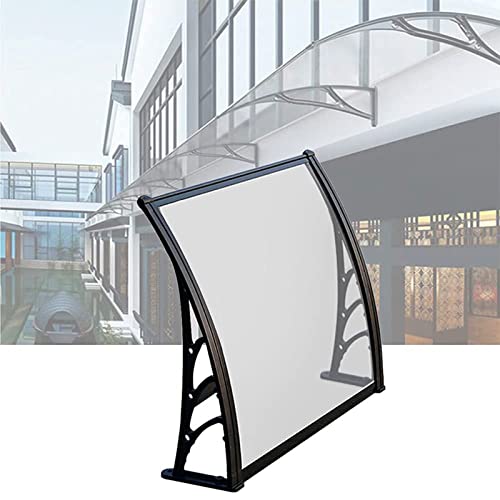 Vordach für Haustür, Fenstermarkise, wasserdicht, für Außenterrasse, Veranda, Regen- und Schneeschutz, Dachterrassenunterstand, UV-beständig, transparentes Polycarbonat-Vordach, Halterung au