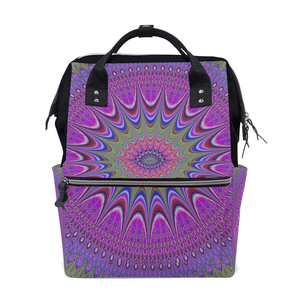 FANTAZIO Rucksäcke Hintergrund Mandala Schultasche Canvas Daypack One Size 5