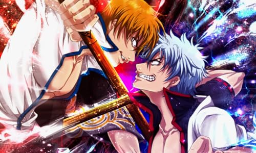 HfmQuisutron Holzpuzzle 1000 Stück Japanisch Action Anime Gintama Poster Jigsaw Puzzle Für Erwachsene Stressabbau Lernspielzeug Qp133Za