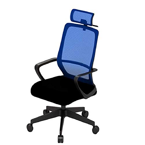 Bürostuhl Bürostuhl, Ergonomischer Bürostuhl, Computer-Schreibtischstuhl, Verstellbare Kopfstütze, Rückenlehne und Armlehnen, Lendenwirbelstütze, Netzgewebe Blau, Schwarz, Orange Bürostühle für