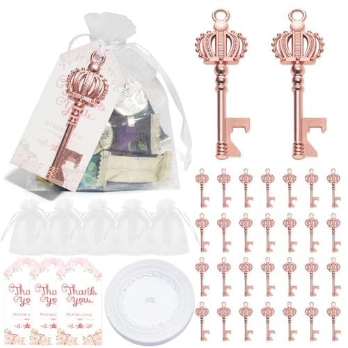 JSZDFSV Vintage-Schlüssel-Flaschenöffner, Hochzeitsgeschenk, Gastgeschenk für Gäste, Souvenir, Geschenk-Set für Hochzeit, Süßigkeitentüte, Geschenk-Set für Hochzeitsfeier