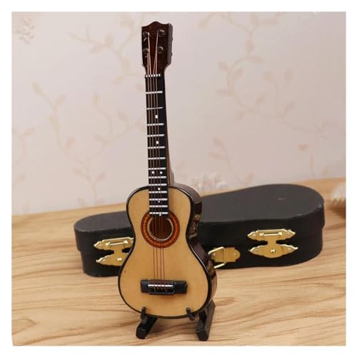 Miniatur-Ukulele, Mini-Ukulele, Mini-Musikinstrumente, Replik, Modell, Dekoration, Aus Holz Musikinstrumente Miniatur (Color : 04, Size : 14cm)