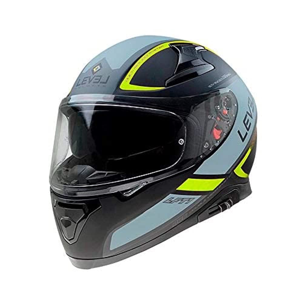 ON BOARD LEVEL HELMENTS Integralhelm Laevel LFT1 Touring Fluor, Unisex, XS, Schwarz matt/Gelb