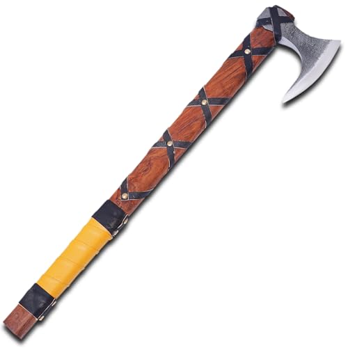 CraftTal Handgemachte Wikinger Axt 1095 Kohlenstoffstahl Jagd Camping Beil Norse Axt Palisander Griff Jubiläum Geburtstag Weihnachten Geschenkidee