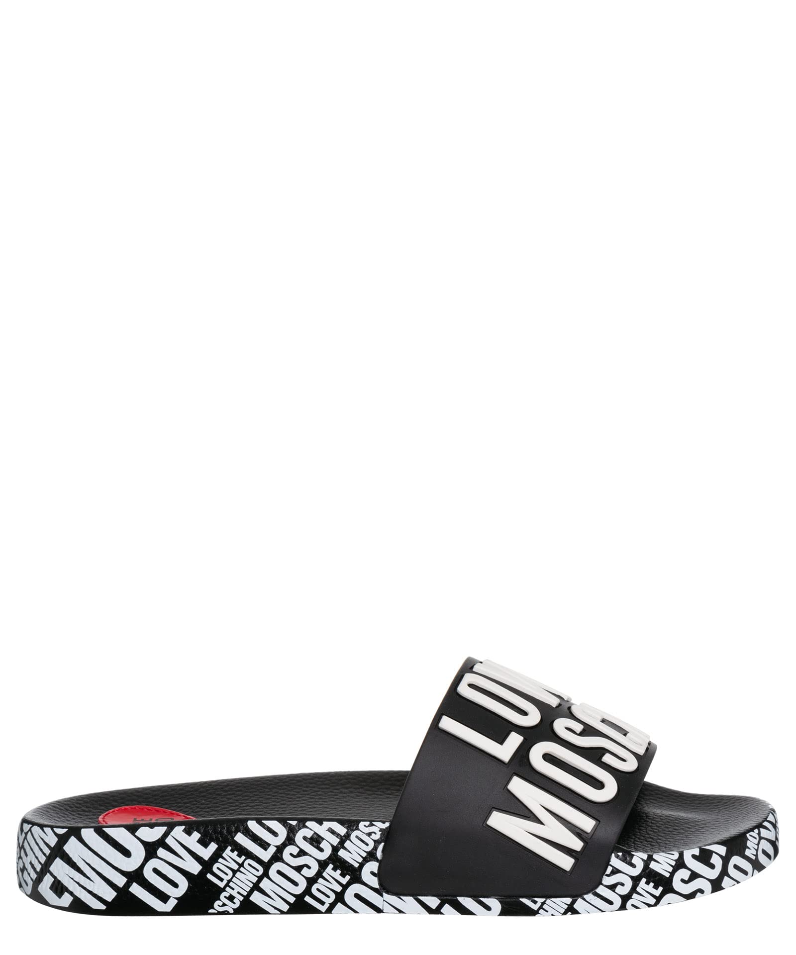 Love Moschino Damen Pantoletten black - white 36 EU