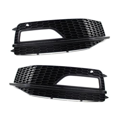 Frontgrills Für Für A4 LB9 Für S-Linie S4 2013-2015 Front Stoßstange Unteren Kühlergrill Nebel Licht Gitter Abdeckung 8K0807681L 8K0807682M Front Bumper Grille(Black 1 Pair)