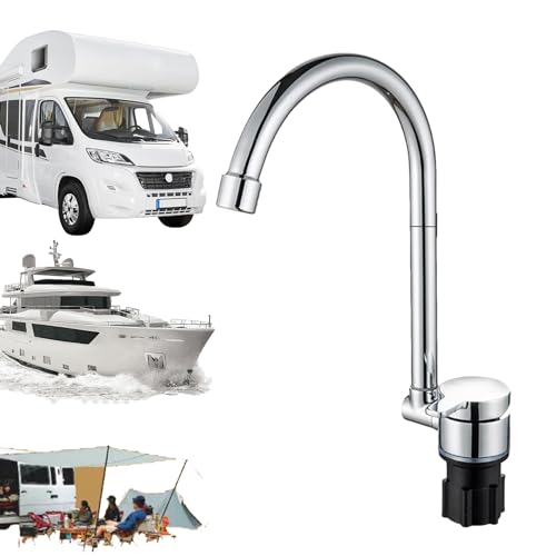 Klappbarer Wasserhahn für Wohnmobile | 360° horizontal drehbarer, klappbarer Wasserhahn mit Einhebelsteuerung | Küchenarmaturen für Wohnmobile, Wohnwagen, Bootshäuser, Yachten Fulenyi