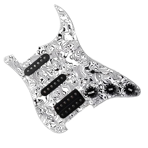 Standard-Pickguard-Tonabnehmer 11 Löcher SSH geladene vorverdrahtete E-Gitarren-Schlagbrett-Tonabnehmer-Gitarre-Ersatzteile (Color : O)