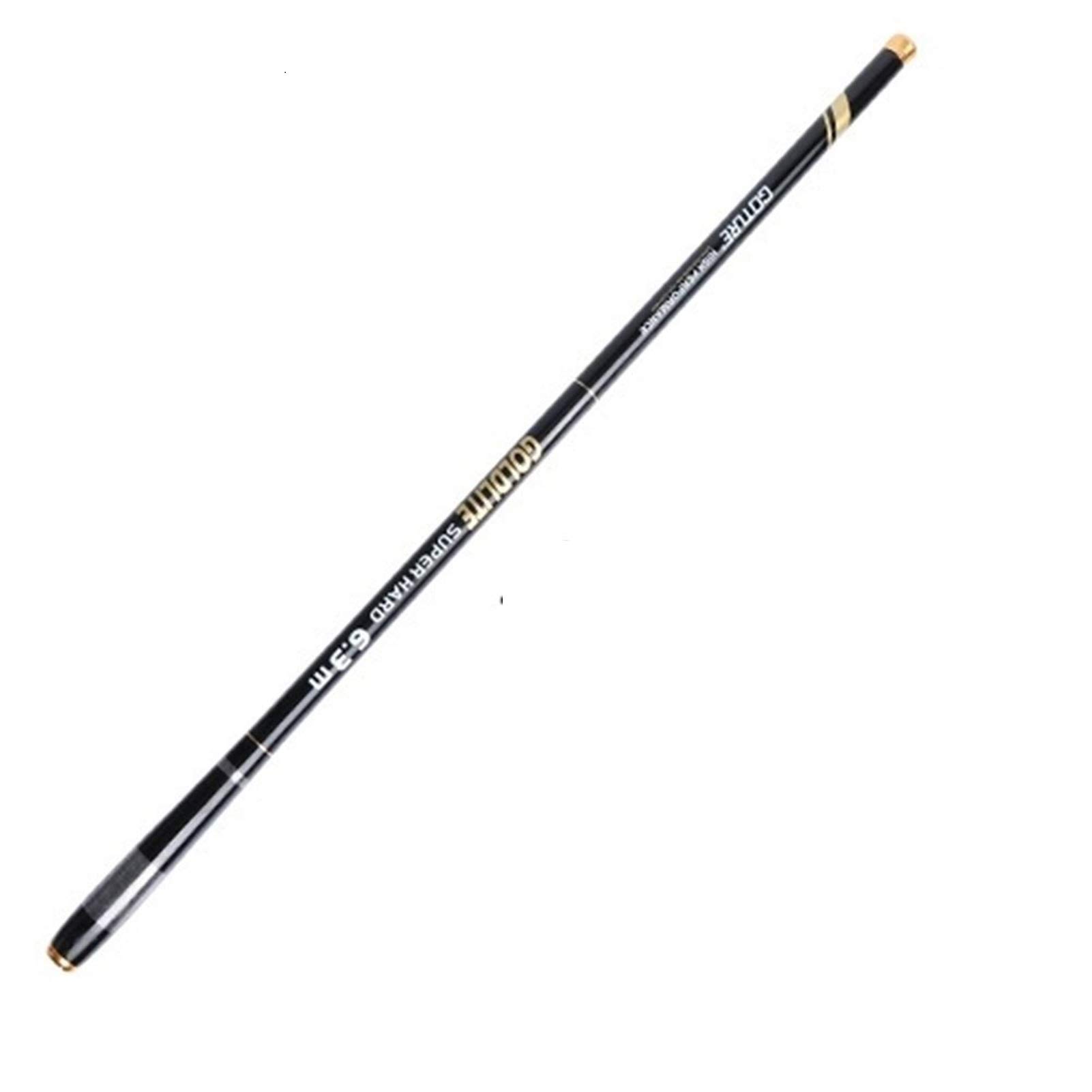 Hand Pole Angelrute Carp Feeder Angelrute Carbon-Faser-Teleskoprute Hand Pole 3.6-7.2m(Black,4.5 m)