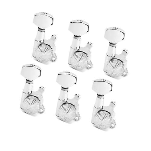 Strings Tuning Pegs Mechaniken Für Gitarre E-Gitarre Tuning Nail String Instrument Mechanik Ersatzteile Verriegelungsschlüssel (Color : Silver)