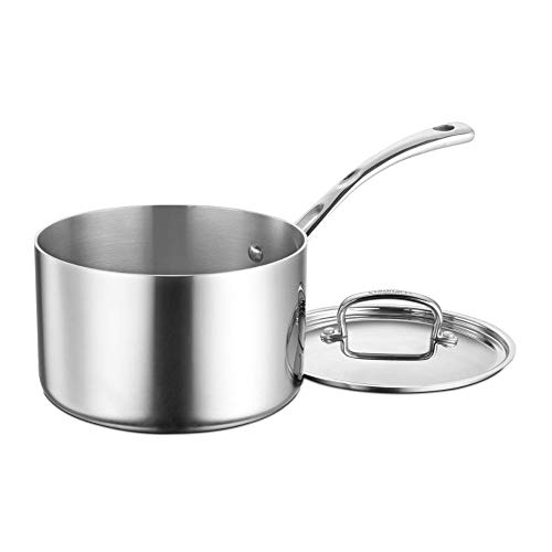 Cuisinart French Edelstahl Classic Tri-Ply Stieltopf mit Deckel 4-Quart Stainless Tri-Ply