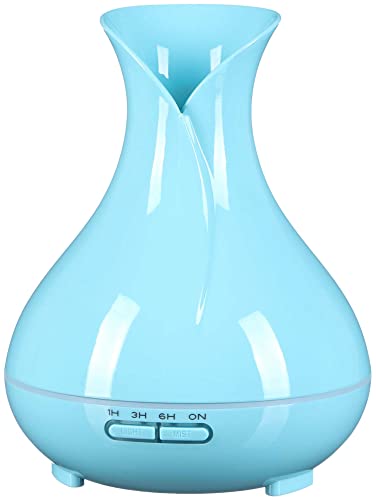 SIXTOL Vulcan Aroma Diffusor hellblau Holz 350ml | Ultraschall-Luftbefeuchter | Zur Luftbefeuchtung und Durchduftung von Zuhause, Schlafzimmer, Büro | Aromatherapie | Für ätherische Öle