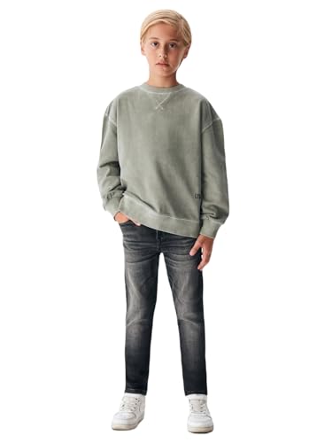 LTB Jeans Sweatshirts für Jungen Tayala Regulär Casual Pullover Langarm mit Crew Neck zum Überziehen aus 100% Baumwolle in Grau - Größe 176CM