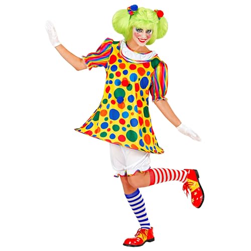 Widmann 76133 - Erwachsenenkostüm Clown Girl, Kleid mit Reifen, Größe L