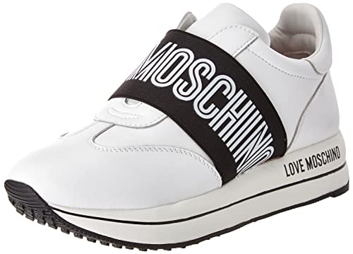 Love Moschino Damen Sneakerd.run40 Nappa Sneaker, Weiß, 40 EU