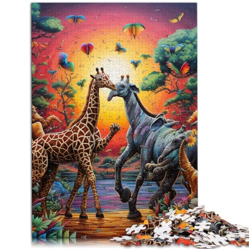 Puzzlespiel Afrikanische Tiere 1000 Puzzles für Erwachsene 1000 Teile Holzpuzzle Jedes Teil ist einzigartig - Herausforderndes, unterhaltsames Familienspiel 1000 Teile (50 x 75 cm)