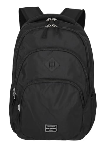 travelite Handgepäck Rucksack, Laptop Rucksack 15,6 Zoll, BASICS, Daypack, Tagesrucksack mit vielen Fächern + Aufsteckfunktion, 45 cm, 22 Liter