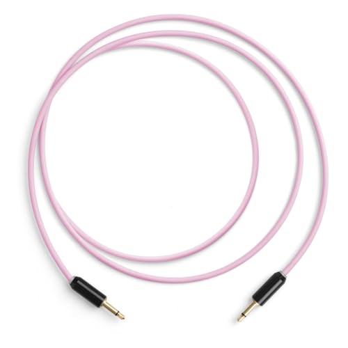 MyVolts Halo 80, Hochwertiges Patchkabel für Modularsynthesizer (2er Pack, 3,5 mm Mono Klinke, gerade, goldbeschichtet, 80 cm, mit zweifarbiger LED Anzeige), Pink