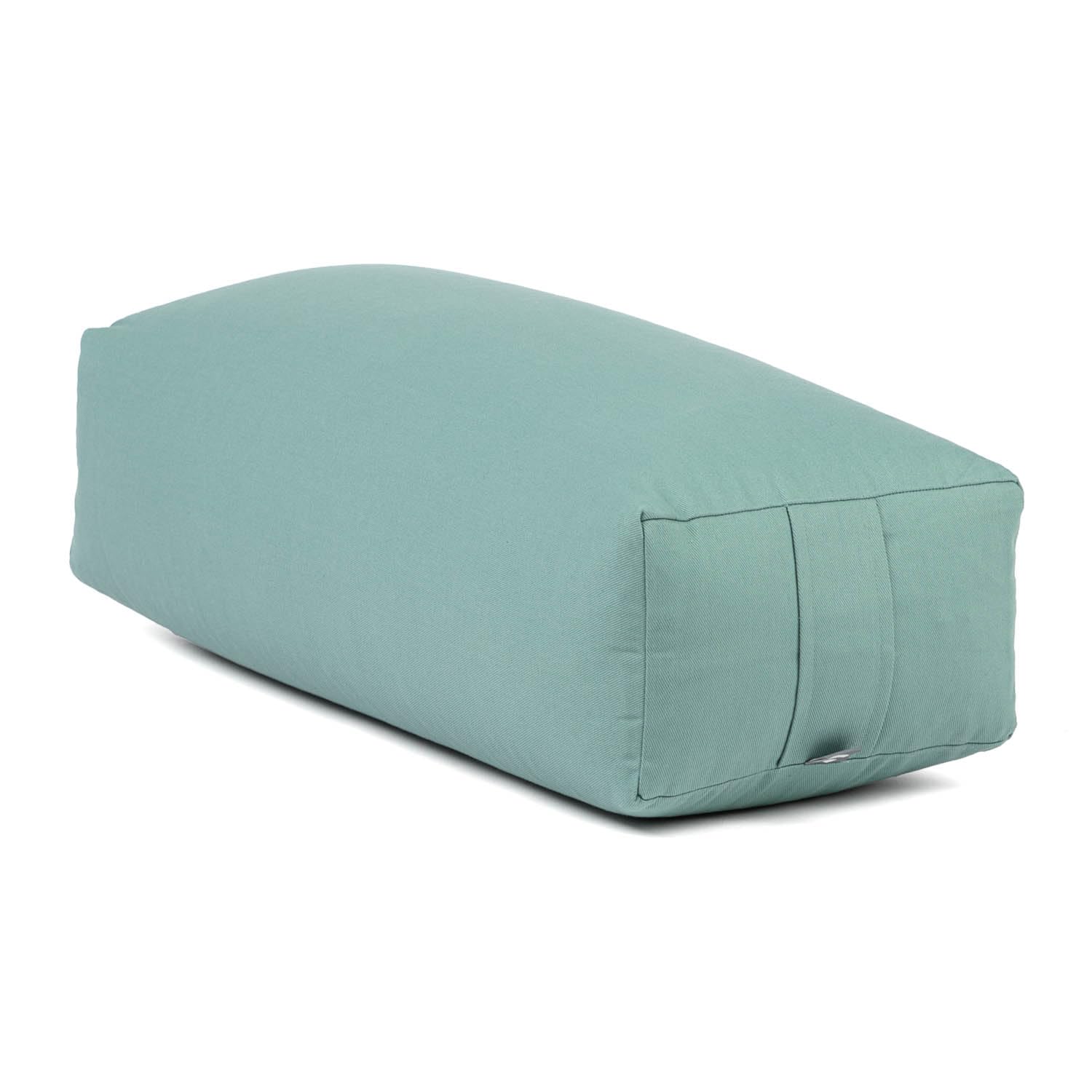 bodhi Yoga Salamba Bolster Eco | Waschbarer Bezug aus 100% Bio-Baumwolle | Yogarolle eckig mit Bio Dinkelfüllung | Yogakissen groß für Restoratives Yoga | Maße: 63,5 x 26,5 x 20,5 cm (mineral blue)