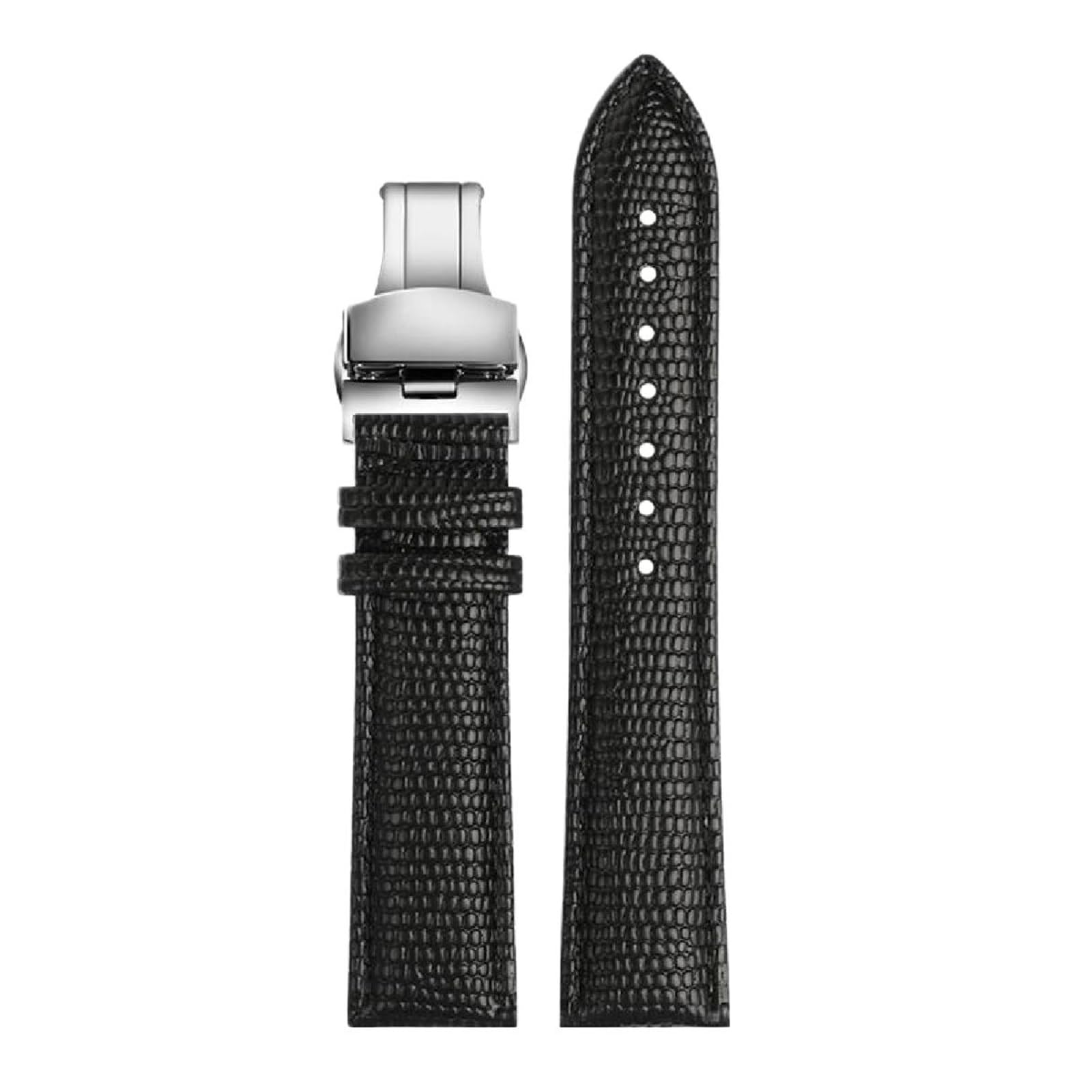 SpaRcz 14-22mm Uhrenarmband aus echtem Leder, Rindsleder, Eidechsenmuster, Uhrenzubehör für Herren und Damen, Farbe 1, 22mm