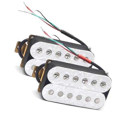 1Set N7.5K/B15K Elektrische Gitarre Humbucker Einstellbare Dual Coil Für 6 String E-gitarre Coil Spliting Pickup e gitarren tonabnehmer (Color : White 1Set)