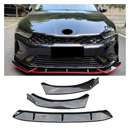 Splitter 3 Stück Für KIA K5 2020-2021 Front Stoßstange Spoiler Trim Lip Front Stoßstange Lip Carbon Faser Look Glänzend Look Frontlippe(Matt-schwarz)