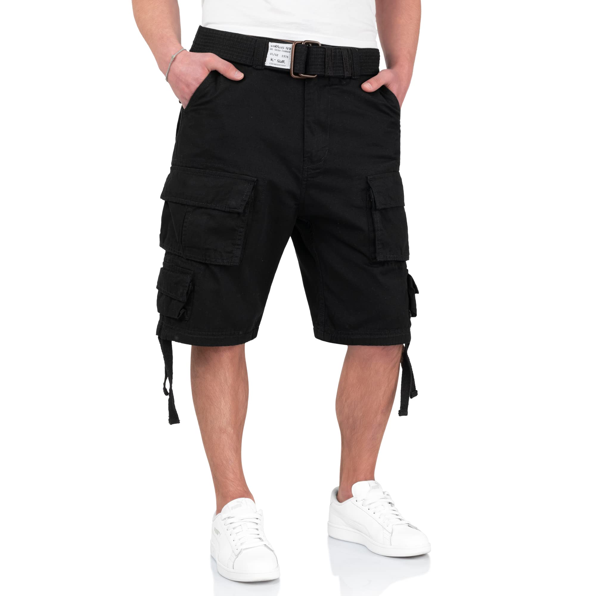 Surplus Division Herren Cargo Shorts, schwarz, 6XL