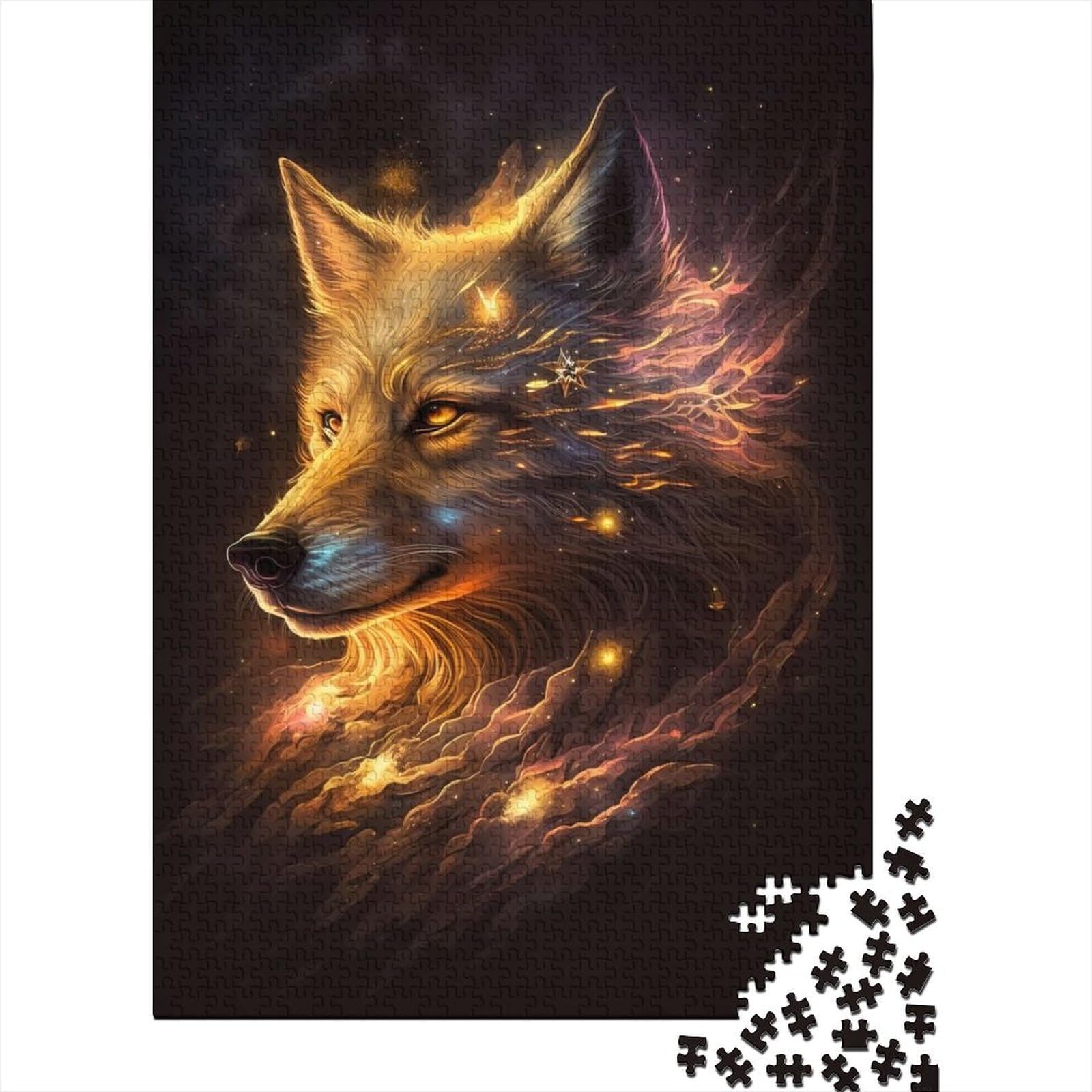 Wolves of Fantasy-Puzzles für Erwachsene und Jugendliche, 1000 Teile, für Erwachsene, schwierige Puzzles, Spielspielzeug für Erwachsene, Familienpuzzles, Geschenk (Größe: 75 x 50 cm)