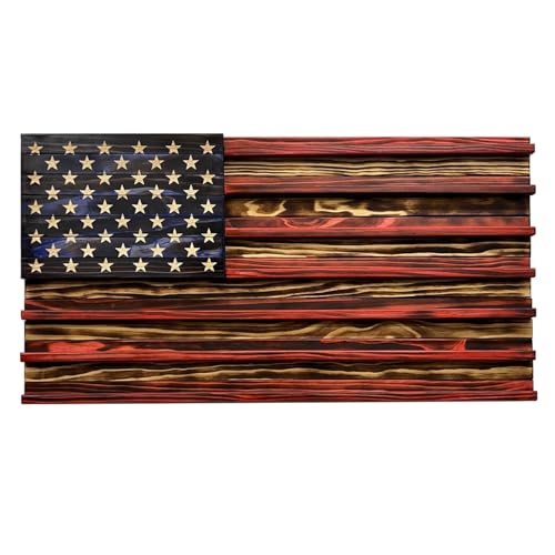 Einzigartiges Holzregal mit amerikanischer Flagge, Wanddekoration, Wandregal für Feiertage