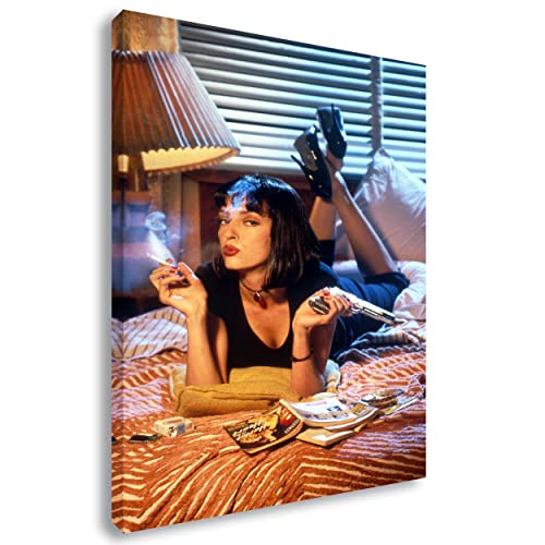 Artis Prints Leinwandbild Pulp Fiction | Uma Thurman - Quentin Tarantino - Film, Wandbild auf Keilrahmen gespannt - Klein bis XXL, Wohnzimmer - Flur - Dekoration