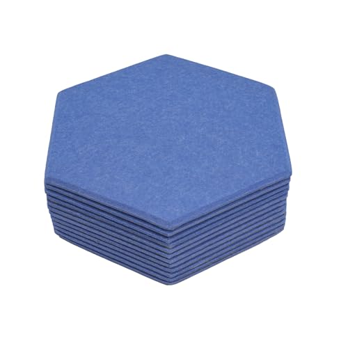 Akustikpaneele Sechseckig Schallabsorber 12 Stück Akustikpaneele Selbstklebend Polyester-Faser Hohe Dichte Schallabsorber Es eignet sich für Schlafzimmer Klavierzimmer und Aufnahmestudios (Blue)