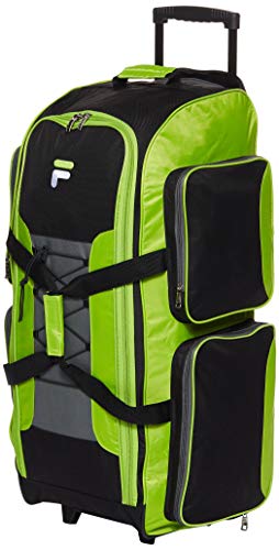 Fila 81,3 cm großes, leichtes Rollen, schwarz, Einheitsgröße, Neon Lime, Einheitsgröße, 81,3 cm leichte Reisetasche mit Rollen