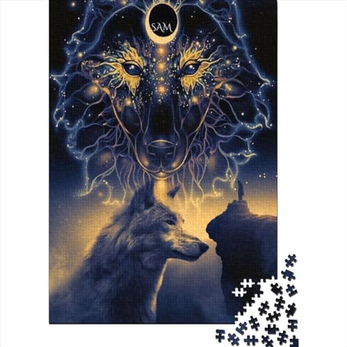 Fantasy Strange Wolf für Erwachsene 1000-teiliges Puzzle 1000-teiliges Puzzle für Erwachsene Teenager Lernen Lernspielzeug Familienspiele 29,53x19,69 Zoll