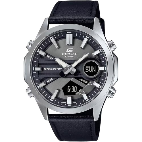 Edifice Casio EFV-C120L-8AEF Uhr aus Stahl und Leder