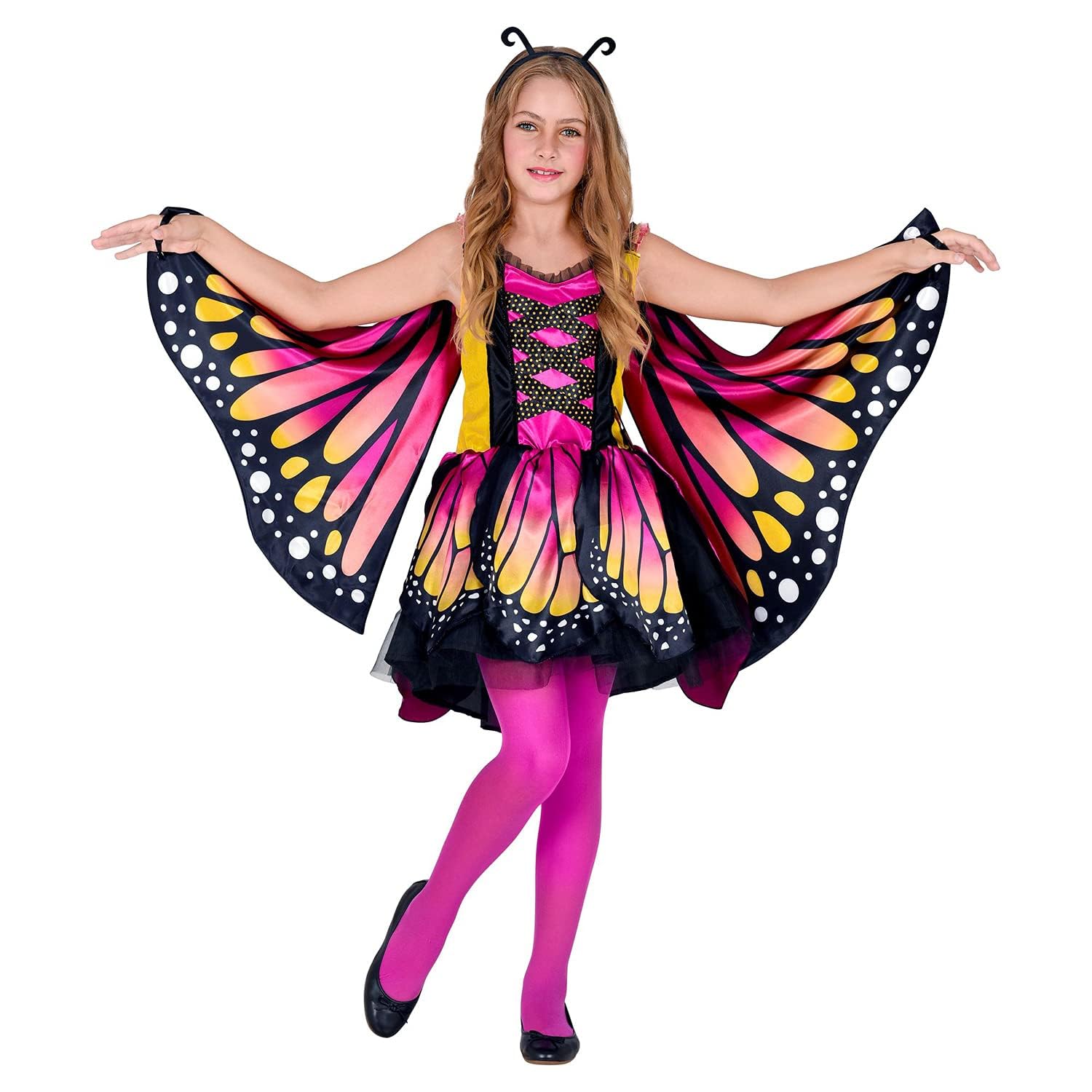 W WIDMANN MILANO Party Fashion - Kinderkostüm Schmetterling, Kleid mit Tutu, Flügel, Tierkostüm, Faschingskostüme