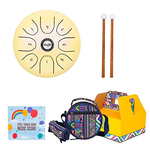 Steel Tongue Drum 5.5Inch 8 Notes Hand Drum Percussion Instrument With Mallets Drumsticks Carrying Bag For Adult Slit Drum Tongue Drum Steel Tongue Drum 8 Note 5.5 Inch C Ethereal Drum