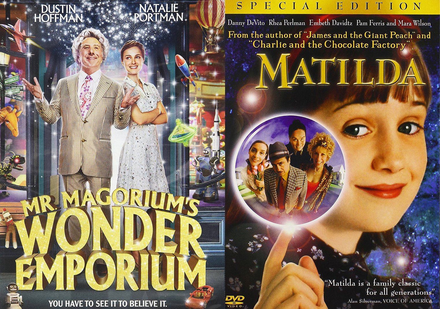 Matilda + Mr. Magorium's Wonder Emporium Magical DVD Set Classic Family Fantasy Movie Bundle Double Feature