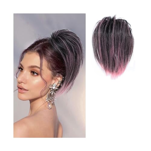 Haarteil Messy Bun Haarteil, Krallenclip, Messy Hair Buns Extensions, Tousled Updo, gewellte, lockige Haarteile for Frauen, Krallenclip, Pferdeschwanz-Dutt Haarverlängerung(AS01-4Hpink)