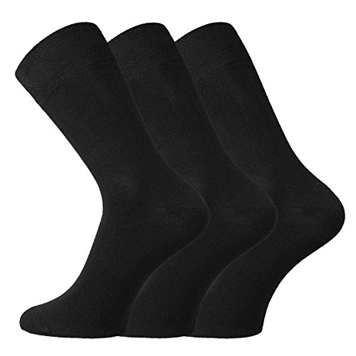 TippTexx24 6/12 Paar Wellnes-Socken aus Bio-Baumwolle mit Anti-Loch-Garantie - Socken für eine bessere Welt (Schwarz = 12 Paar, 43/46)