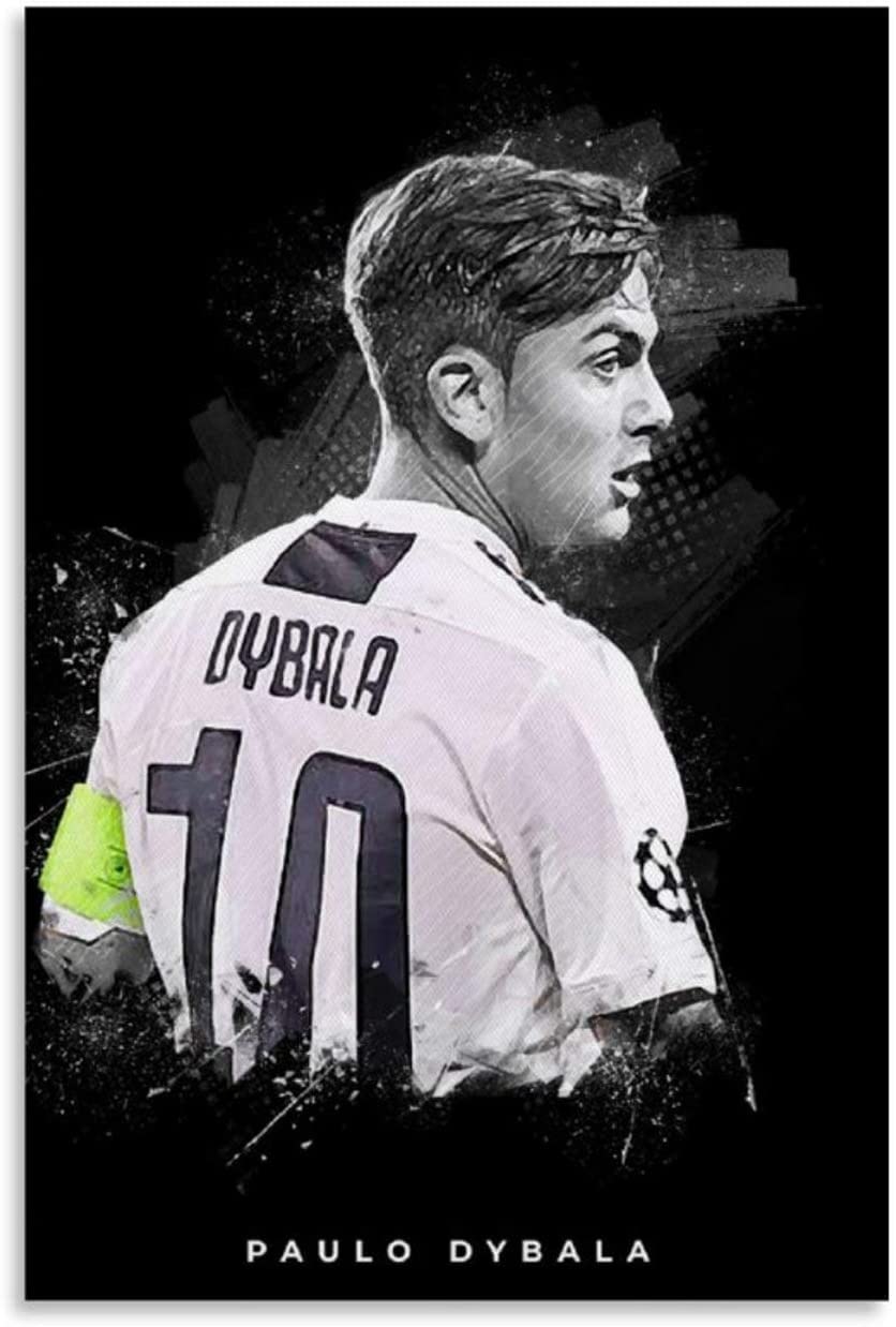 5D Diamant Painting Set FüR Erwachsene Und Kinder Paulo Dybala Poster Fußball Fußball DIY Diamond Painting Kristall Strass Diamant Stickerei GemäLde 11.8"x15.7"(30x40cm) Kein Rahmen