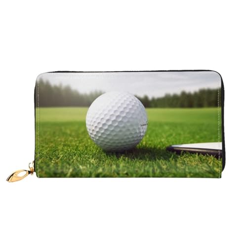 DENMER Loon Birds Ledergeldbörse aus Kunstleder mit metallischem Reißverschluss, geräumiges und stilvolles Accessoire für moderne Frauen, Golfball, Einheitsgröße, Modern